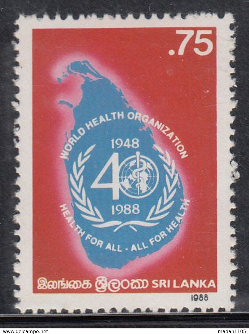 SRI LANKA ,1988,  The 40th Anniversary Of W.H.O.,  MNH, (**) - Sri Lanka (Ceylon) (1948-...)