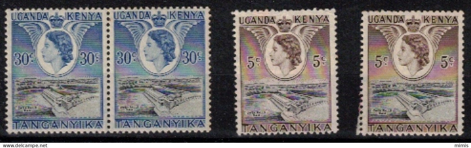 KENYA-OUGANDA-TANGANYKA     1954     N° 90 X 2 Se Tenant + 2 X 91 + 93 + 94  ** Sans Charnière - Kenya, Oeganda & Tanganyika