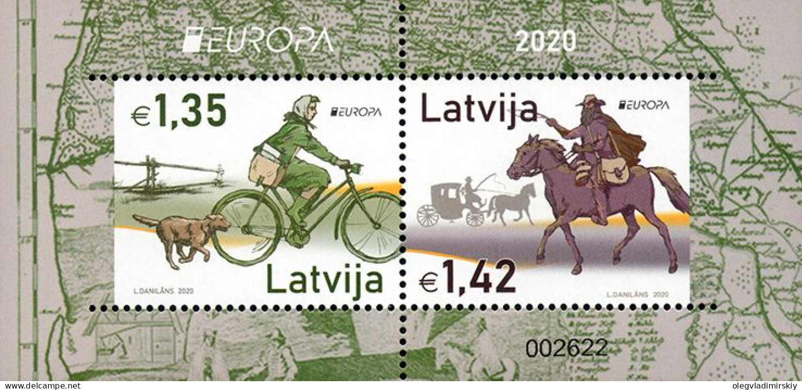 Latvia Lettland Lettonie 2020 Europa CEPT Postal History Numbered Limited Edition Block MNH - 2020