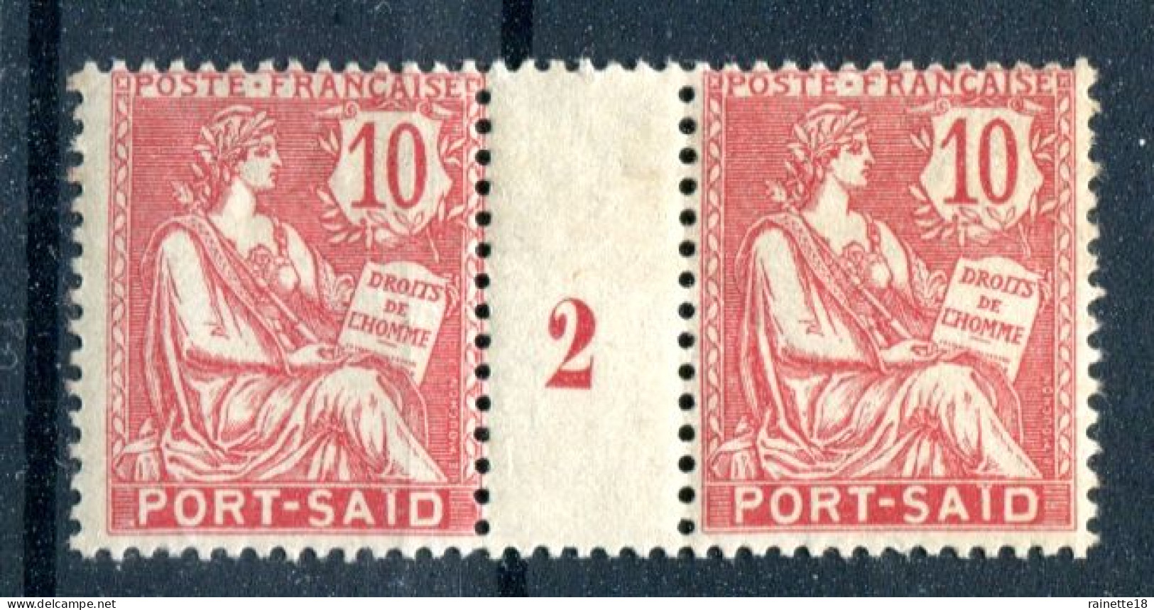 Port-Said   25 ** Paire, Millesime 2 - Unused Stamps