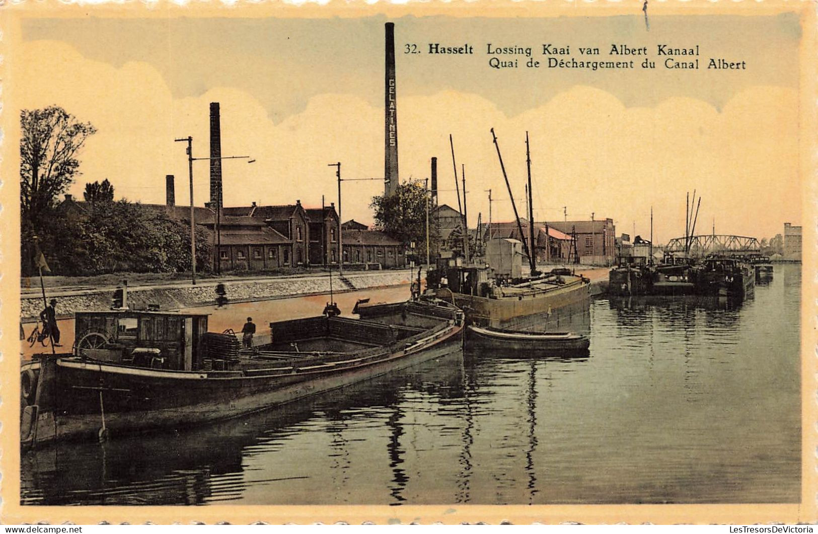 BELGIQUE - Hasselt - Vue Sur Le Quai De Déchargement Du Canal Albert - Des Bateaux - Carte Postale Ancienne - Hasselt