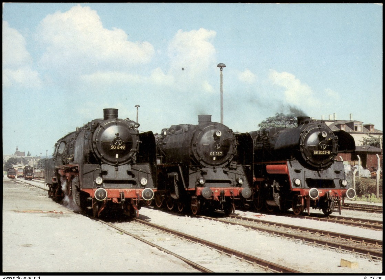 Radebeul Fahrzeugausstellung Bf Radebeul Ost Dampfloks DDR AK 1984/1988 - Radebeul