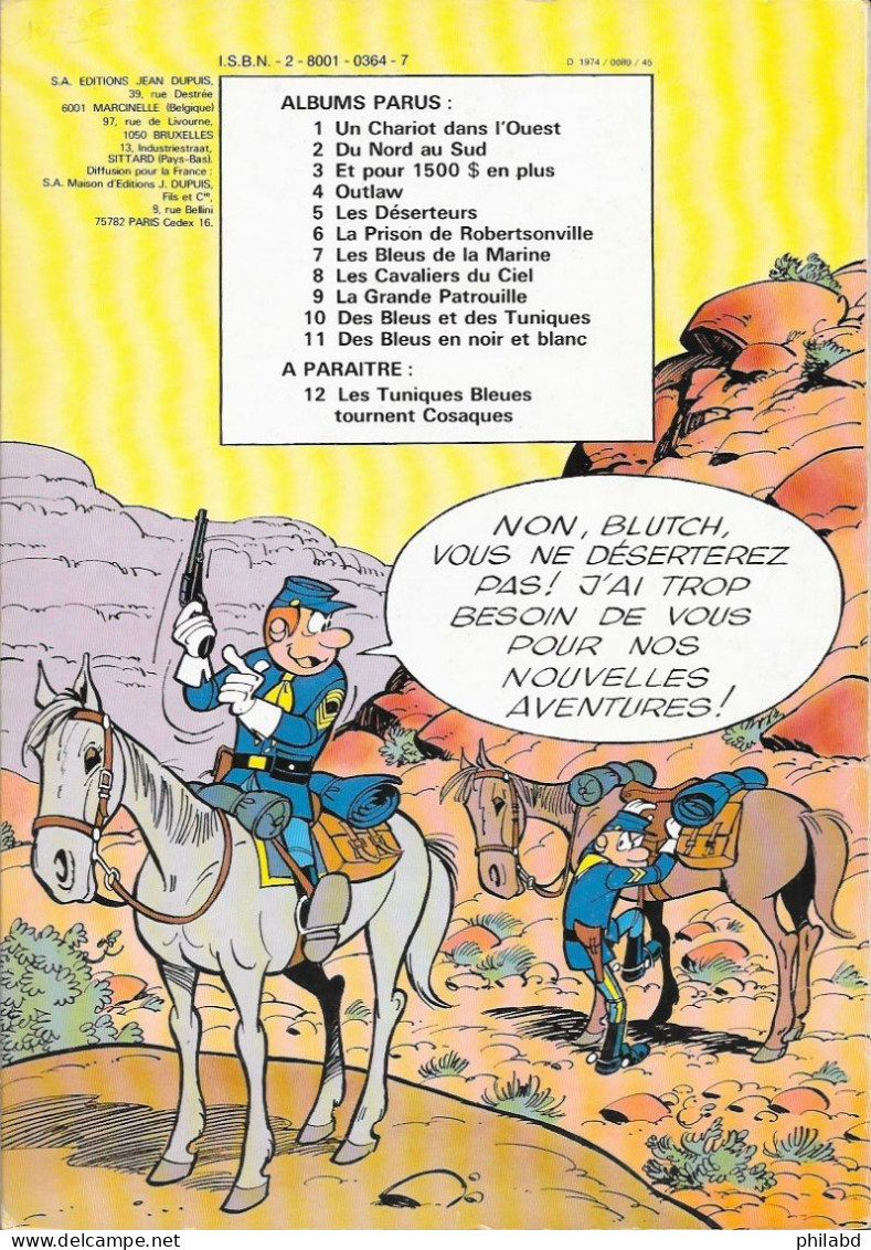 Les Tuniques Bleues N°5 - Les Déserteurs - Lambil & Cauvin - DUPUIS 1977 TB - Tuniques Bleues, Les