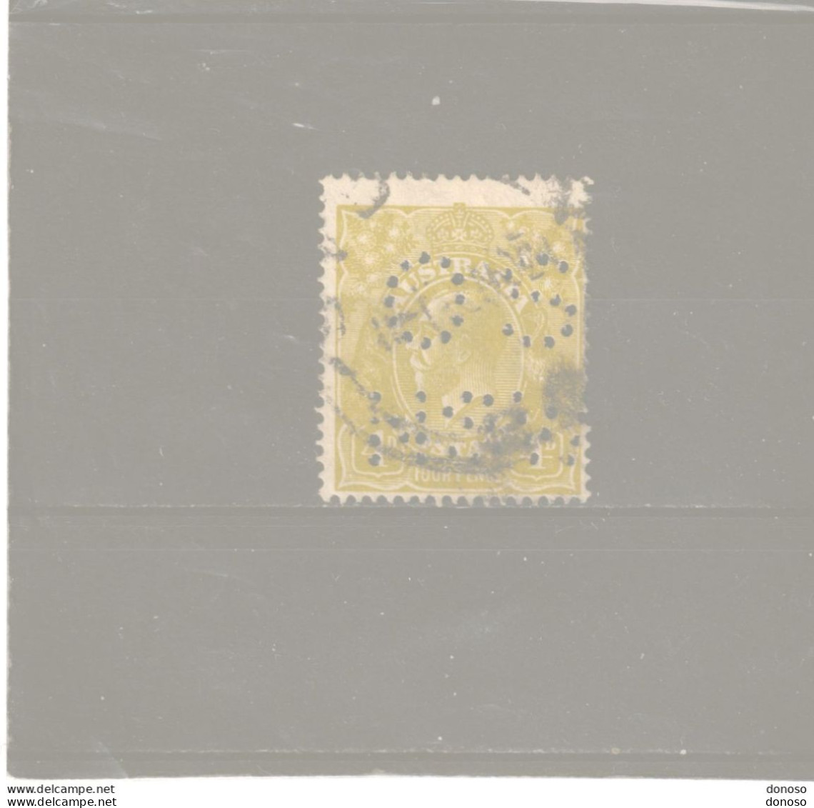 AUSTRALIE 1923 Georges V Perforé, Perfin Yvert 40 Oblitéré Cote 7 Euros - Used Stamps