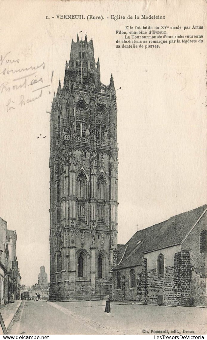 FRANCE - Verneuil (Eure) - Eglise De La Madeleine - Bâtie Au XVe Siècle Par Artus Filon - Carte Postale Ancienne - Verneuil-sur-Avre