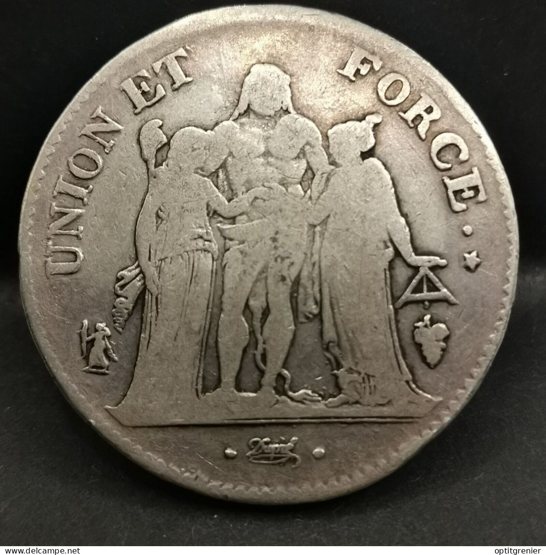 5 FRANCS ARGENT UNION ET FORCE AN 11 Q PERPIGNAN 360106 EX. FRANCE /37mm 24.4g - 1792-1804 First French Republic