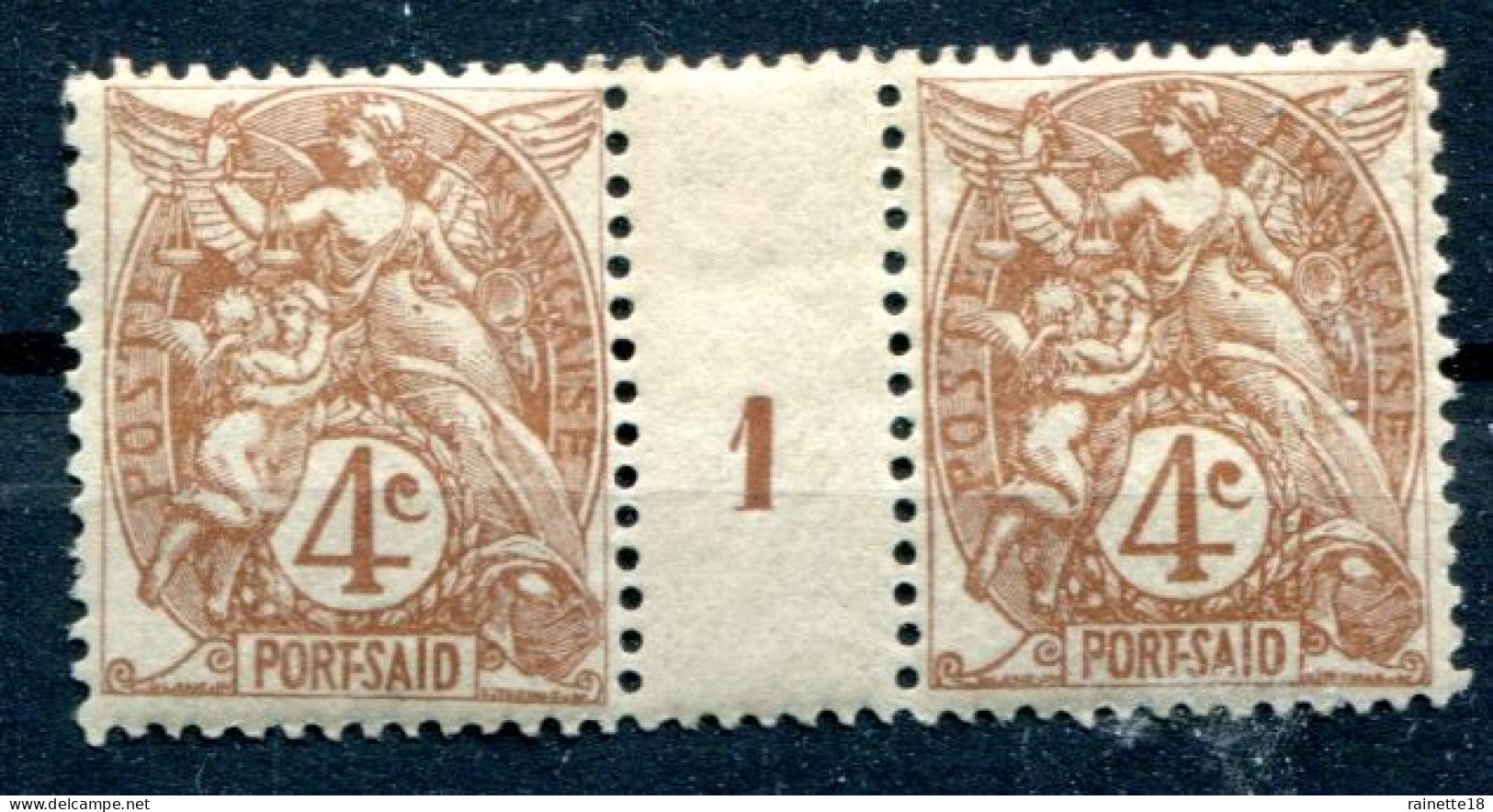 Port-Said   23 ** Paire, Millesime 1 - Unused Stamps