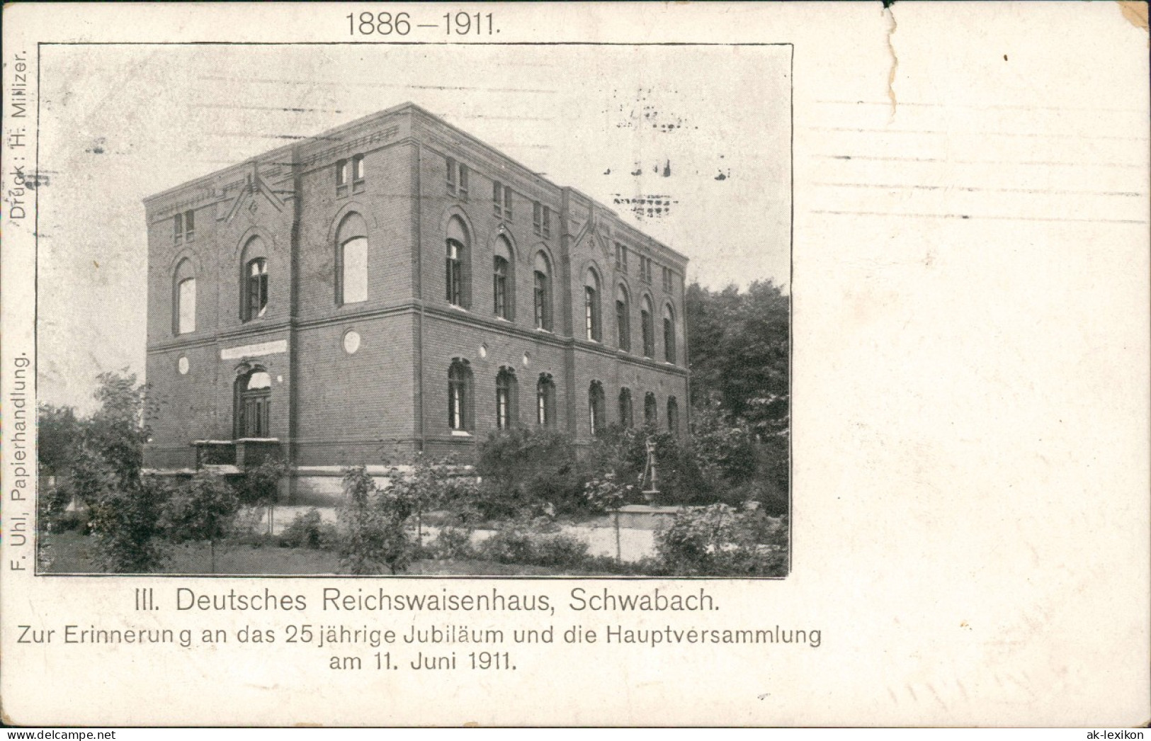 Ansichtskarte Schwabach III. Deutsches Reichswaisenhaus 25 Jahre 1911 - Schwabach
