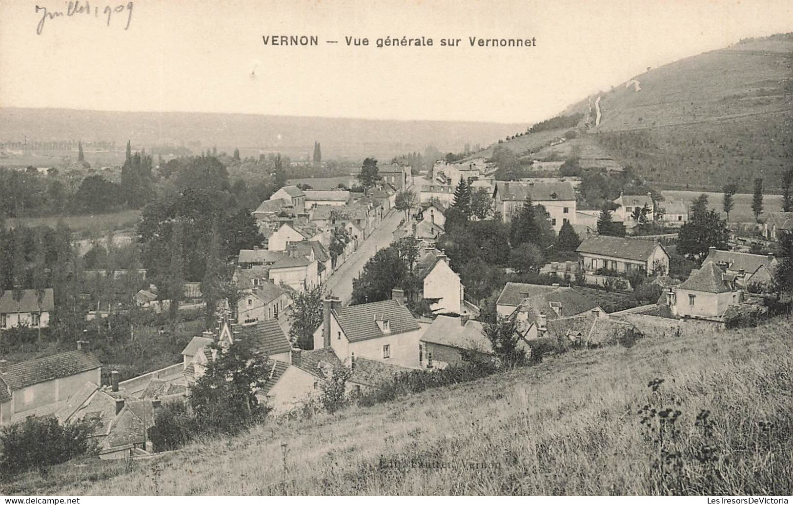 FRANCE - Vernon (Eure) - Vue Générale Sur Vernonnet - Jullet 1909 - Carte Postale Ancienne - Vernon