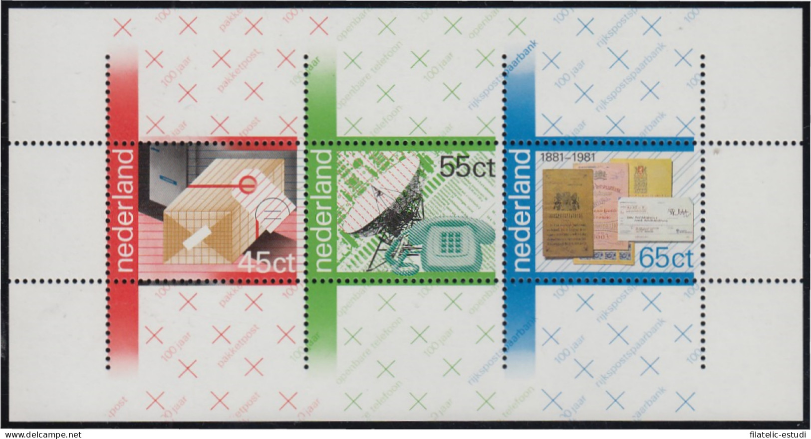 Holanda Netherlands HB 22 1981 Centenario Creación Servicios Postales MNH - Sonstige & Ohne Zuordnung