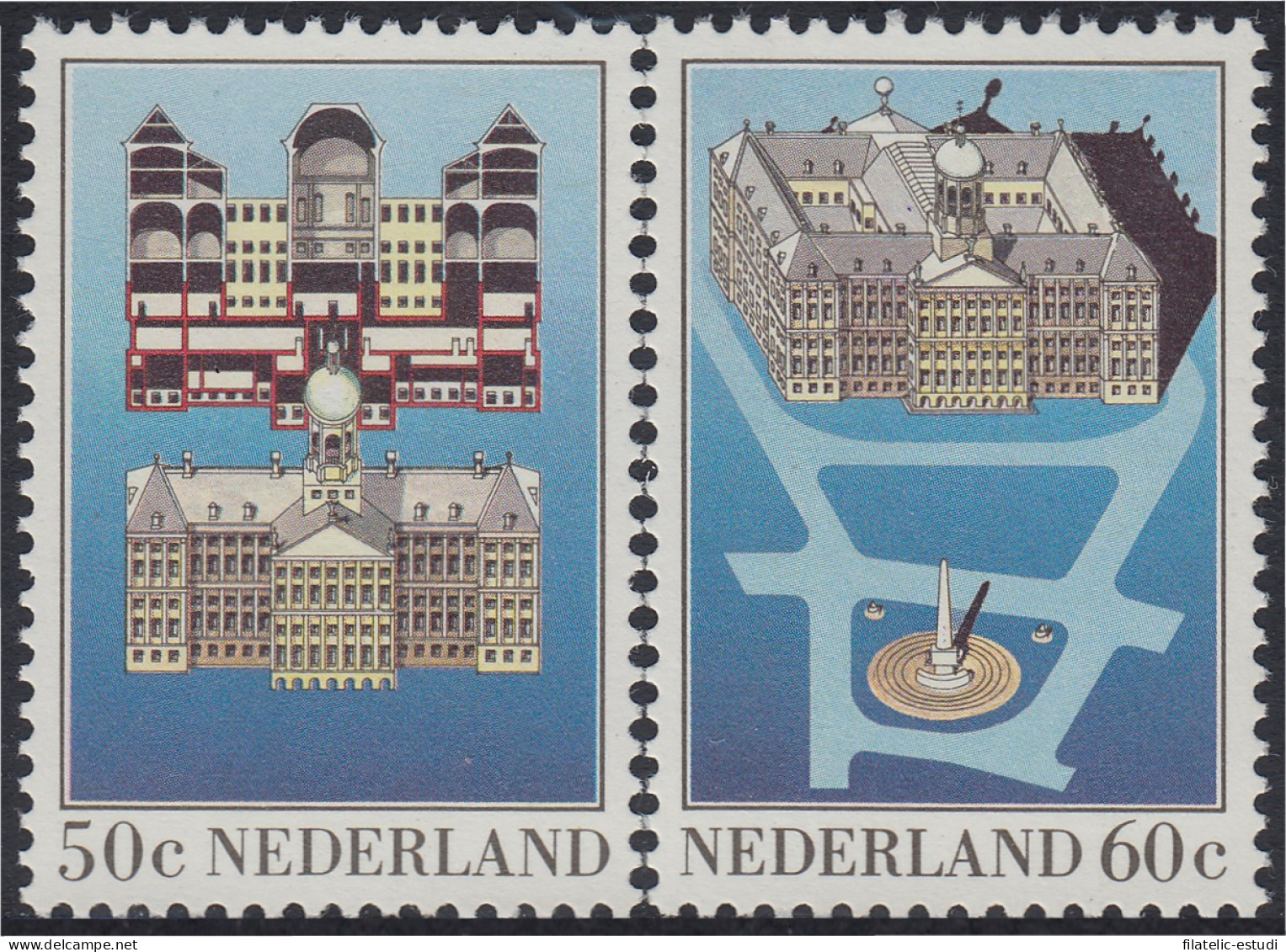 Holanda 1191/92 1982 Palacio Real De Dam MNH - Andere & Zonder Classificatie