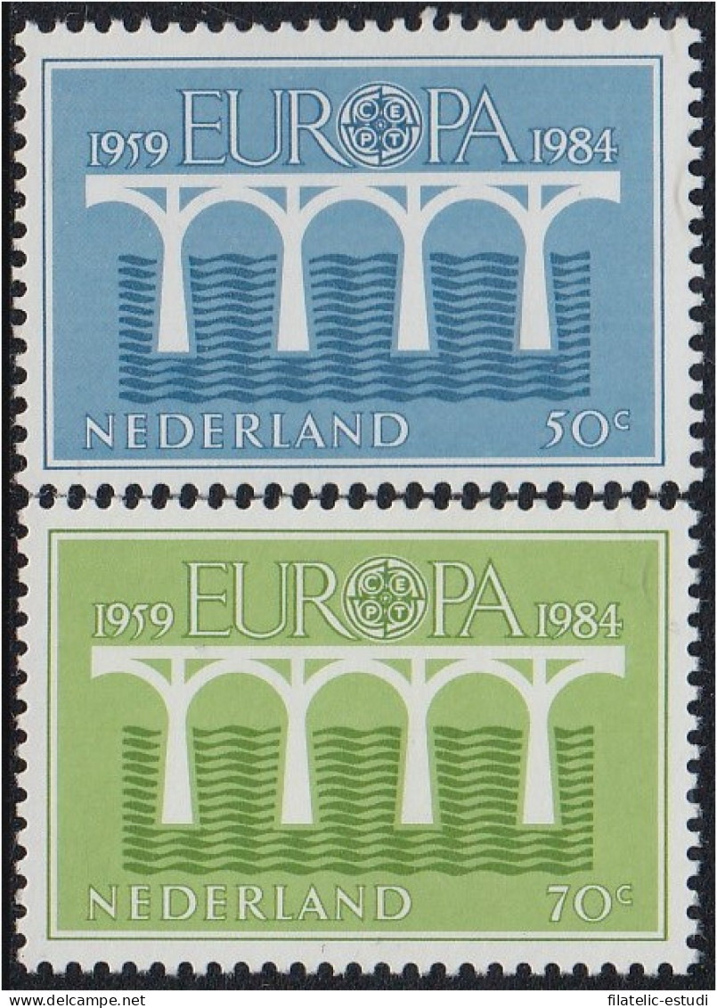 Holanda 1221/22 1984 Puente De La Cooperación Europea MNH - Andere & Zonder Classificatie