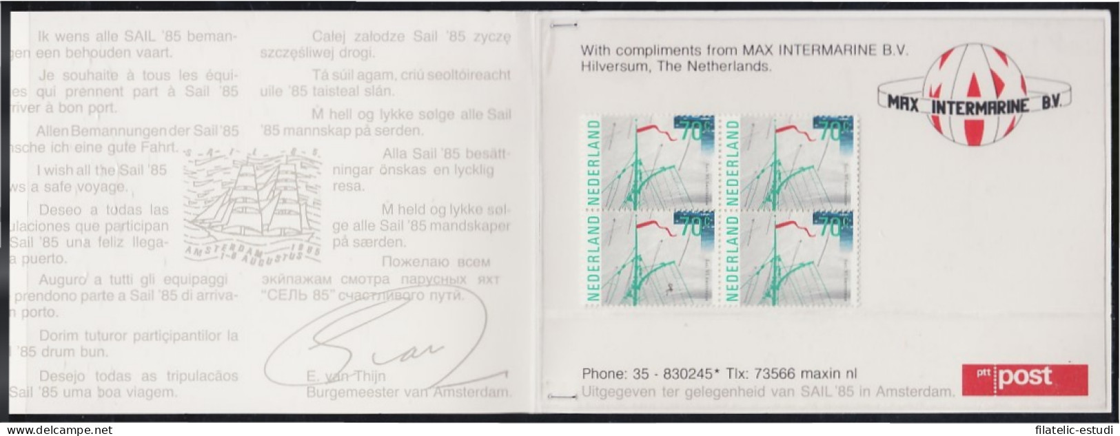 Holanda 1248 1985 Sail 85 Detalle Del Aparejo De Un Velero MNH En Carnet - Other & Unclassified