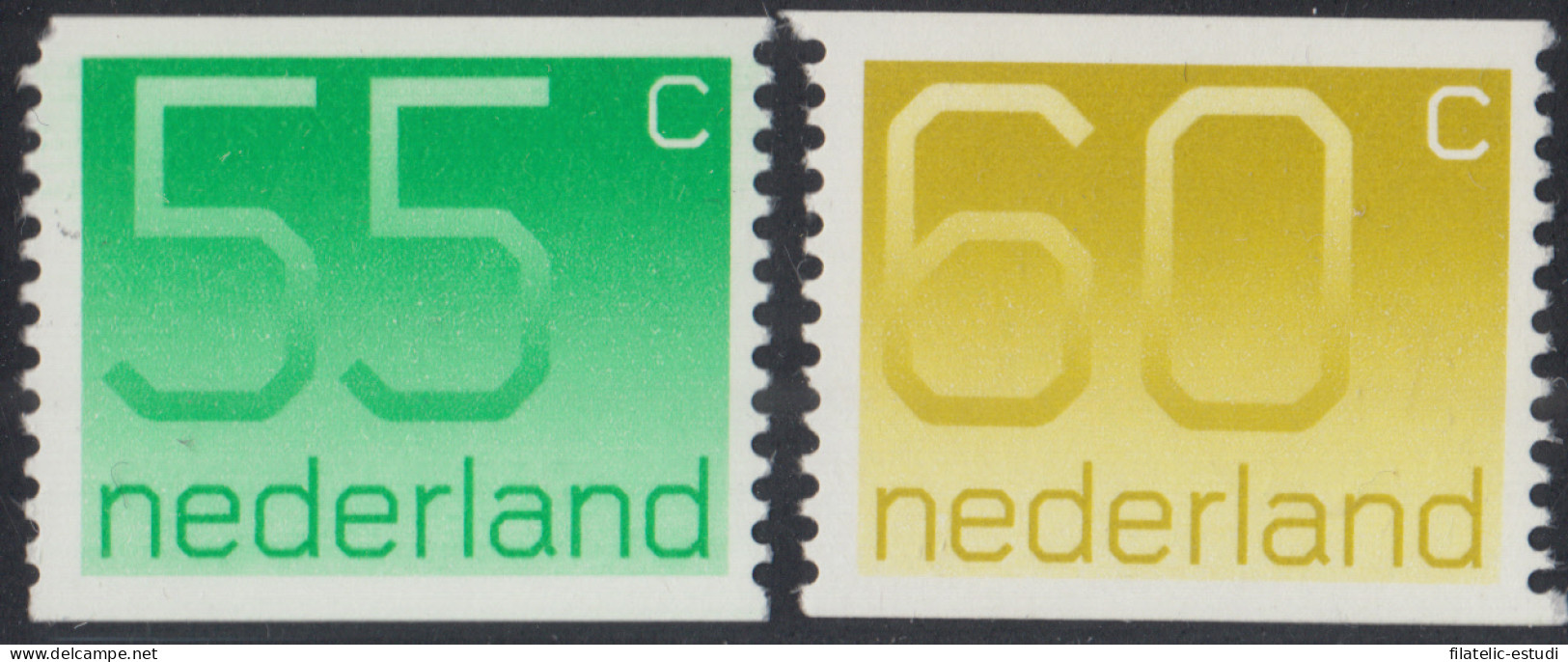 Holanda Netherlands  1153a/54a-N 1981 Sellos Con Cifras Número Al Dorso Lujo - Andere & Zonder Classificatie