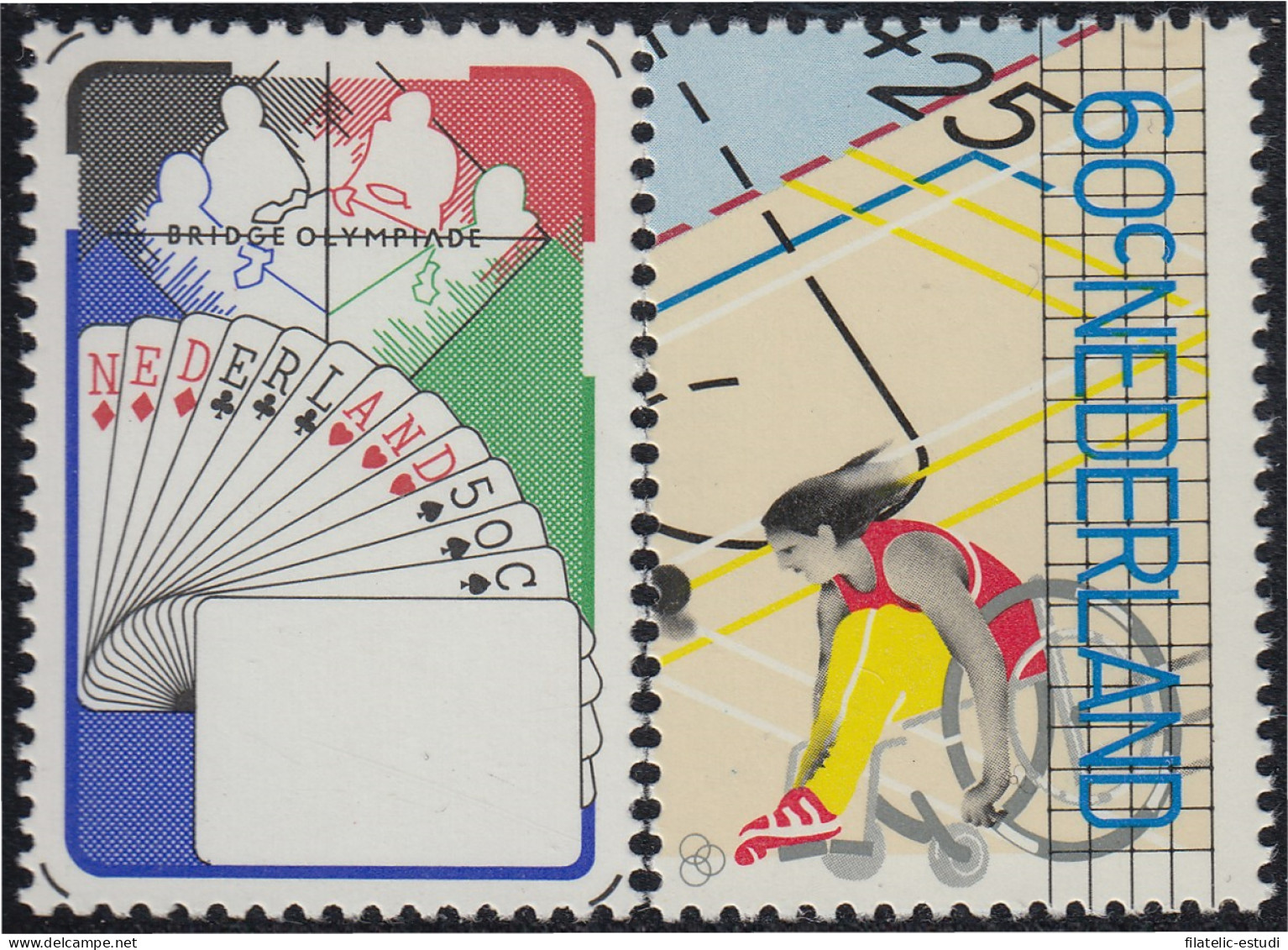 DEP1 Holanda Netherlands 1133/34 1980 6ª Olimpiadas De Cartas MNH - Other & Unclassified