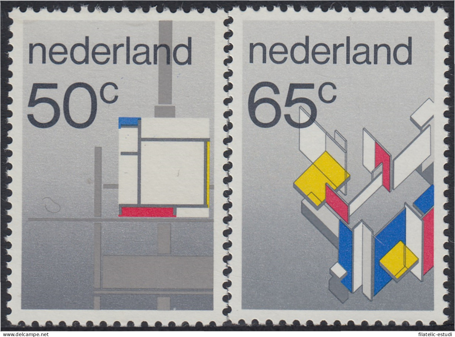 Holanda  Netherlands 1204/05 1983 Movimiento Artístico De Stijl Cuadro, Dibujo - Sonstige & Ohne Zuordnung