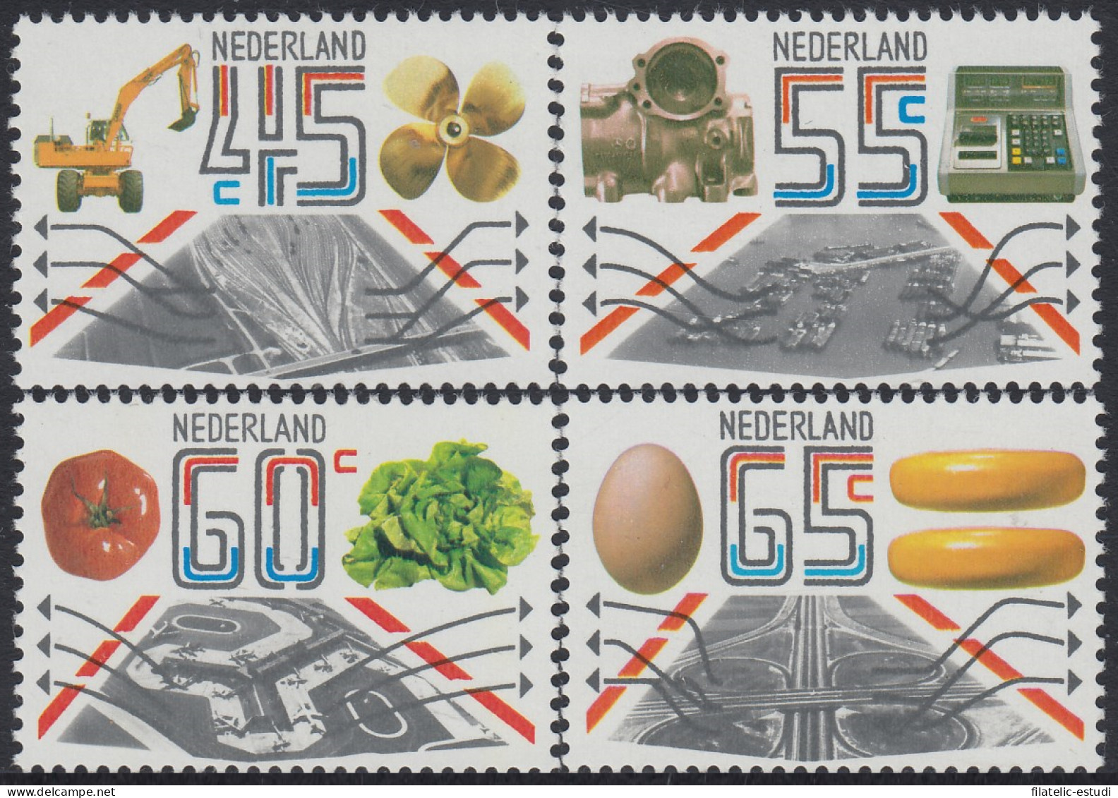 Holanda Netherlands 1159/62 1981 Exportaciones Industriales Y Agrícolas MNH - Otros & Sin Clasificación