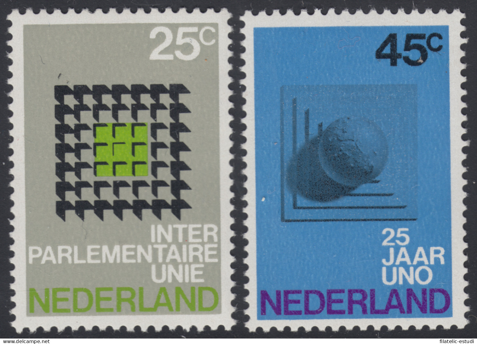 Holanda  Netherlands 916/17 1970 Asamblea Unión Interparlamentaria 25º Aniv. D - Autres & Non Classés