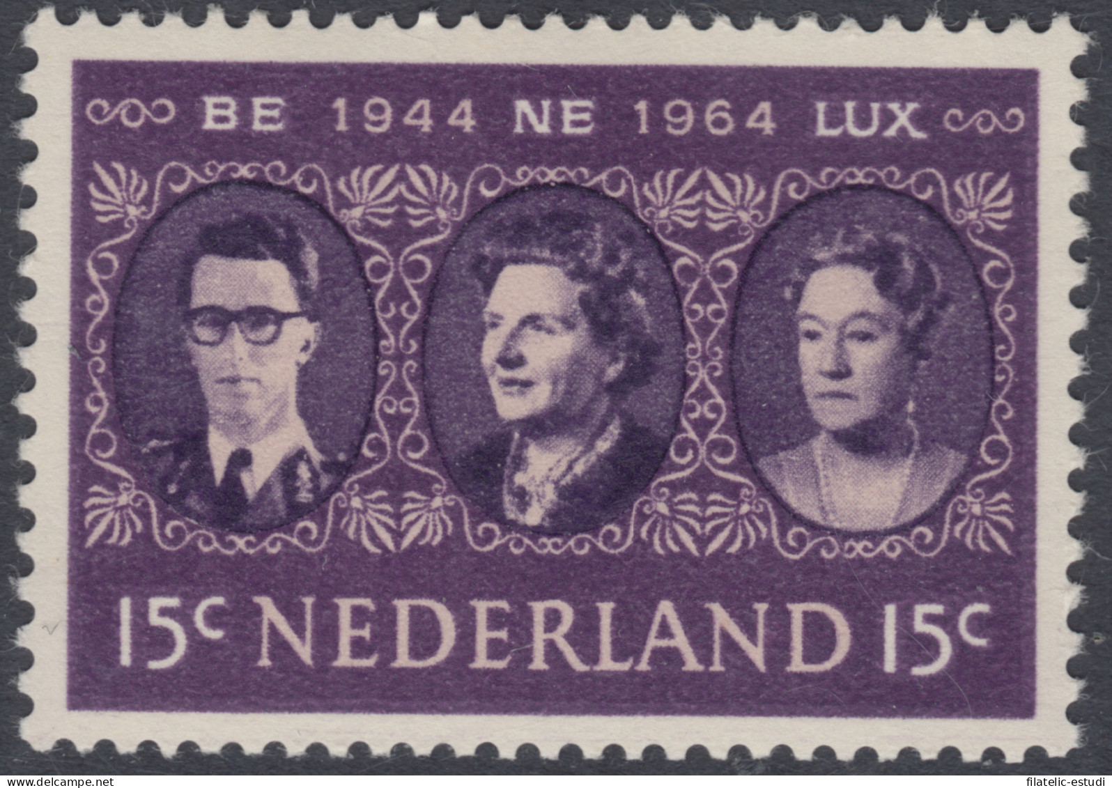 Holanda  Netherlands 803 - 1964 20º Aniv. De La Unión Aduanera BENELUX Retrato - Sonstige & Ohne Zuordnung