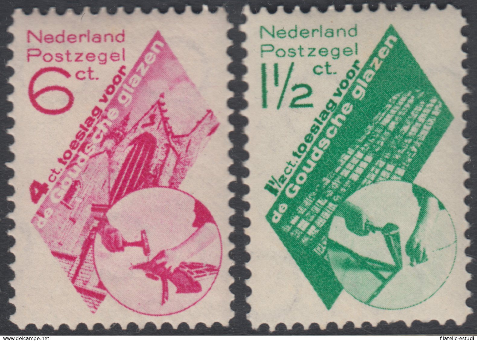 Holanda  Netherlands 235/36 1931 Para La Restauración Vitrinas De La Iglesia D - Andere & Zonder Classificatie