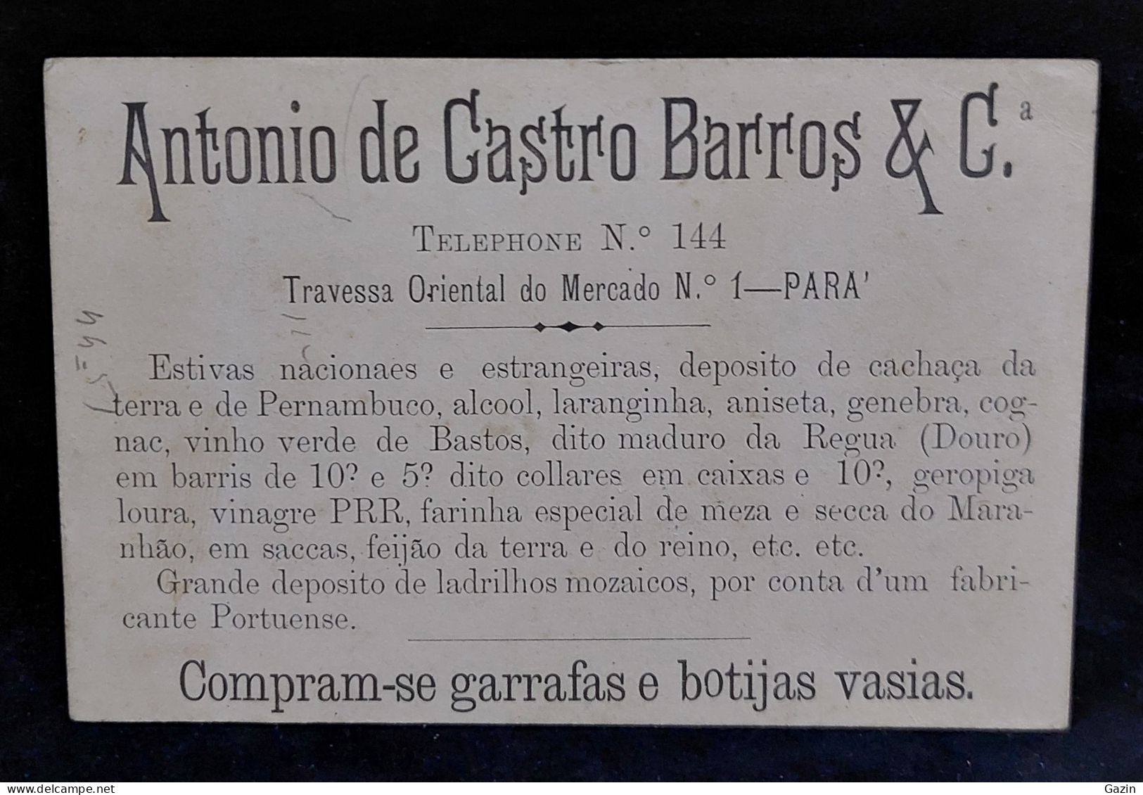 C6/11 - António Castro Barros & Cª * Publicidade * Pará - Brasil - Portugal