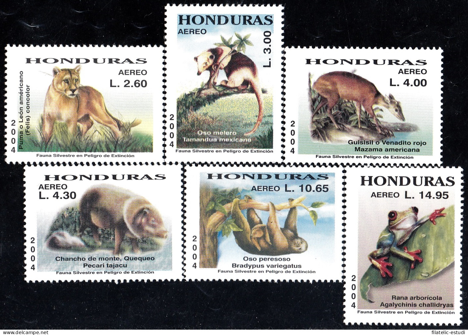Honduras A- 1181/86 2004 Fauna Silvestre En Peligro De Extinción Osos Melero Y - Honduras