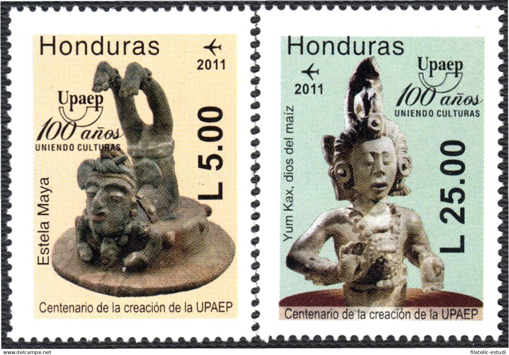 Honduras A- 1356/57 2011 Centenario De La Upaep Esculturas Mayas MNH - Honduras