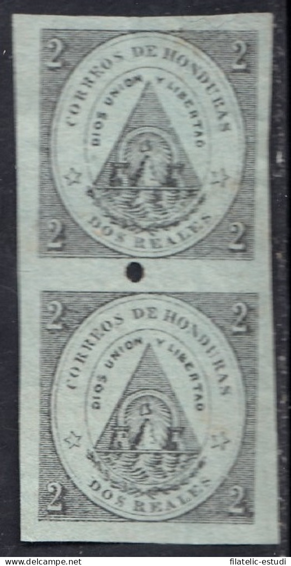 Honduras 1 1865 Escudo  Cambio De Color Pareja - Honduras