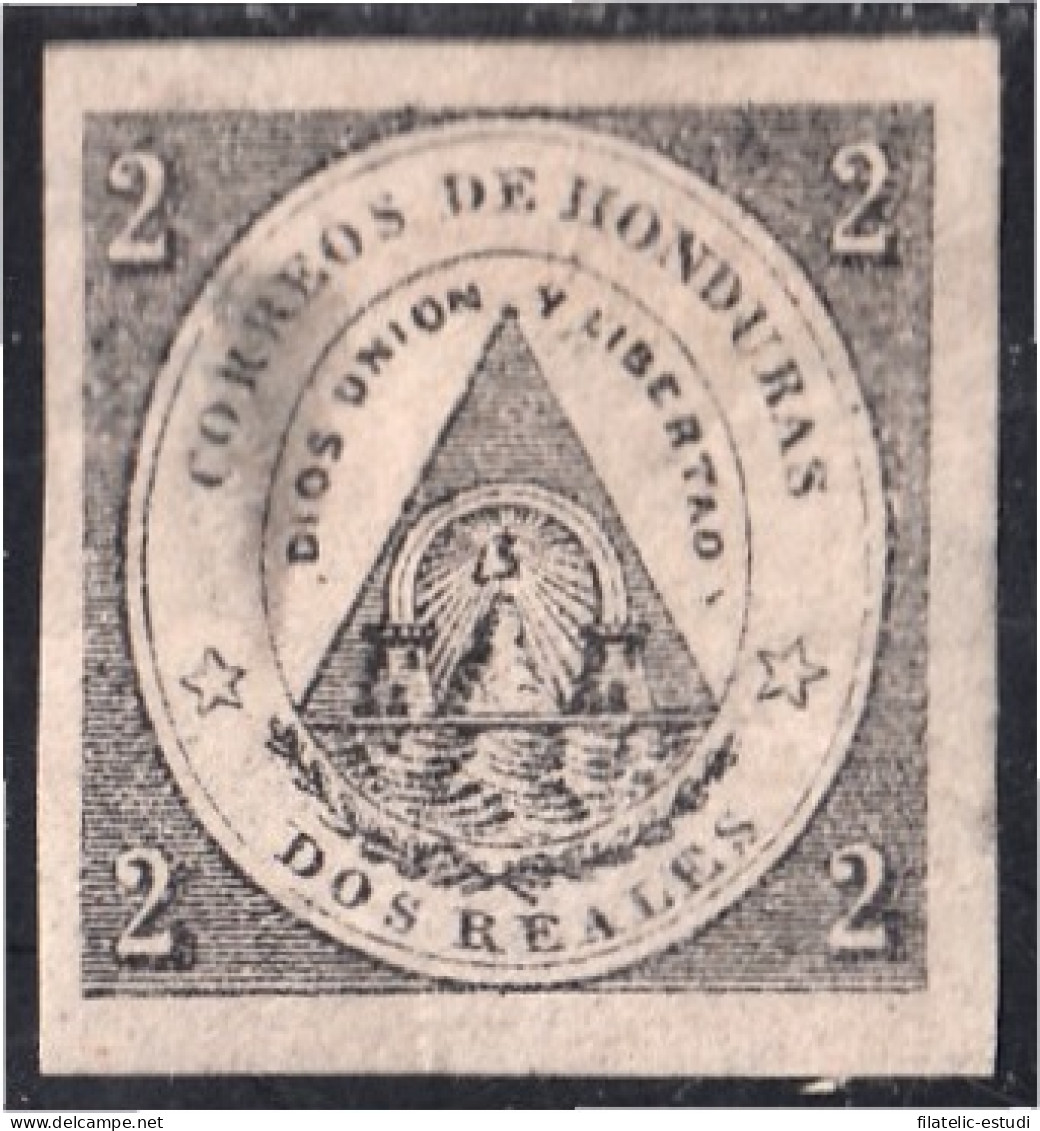 Honduras 1 1865 Escudo Negro Sobre Color MH Cambio De Color - Honduras