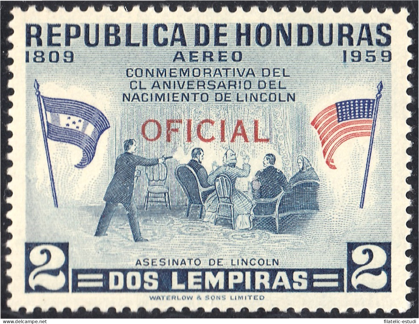 Honduras 79 1959 Servicio Oficial Aéreo Conmemorativo Al CL Aniversario De Lin - Honduras