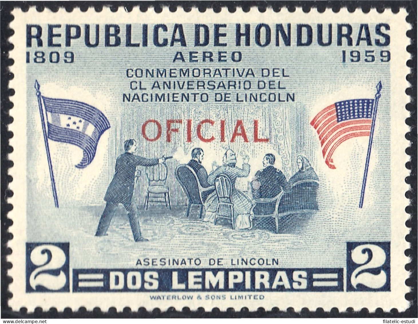 Honduras 79 1959 Servicio Oficial Aéreo Conmemorativo Al CL Aniversario De Lin - Honduras