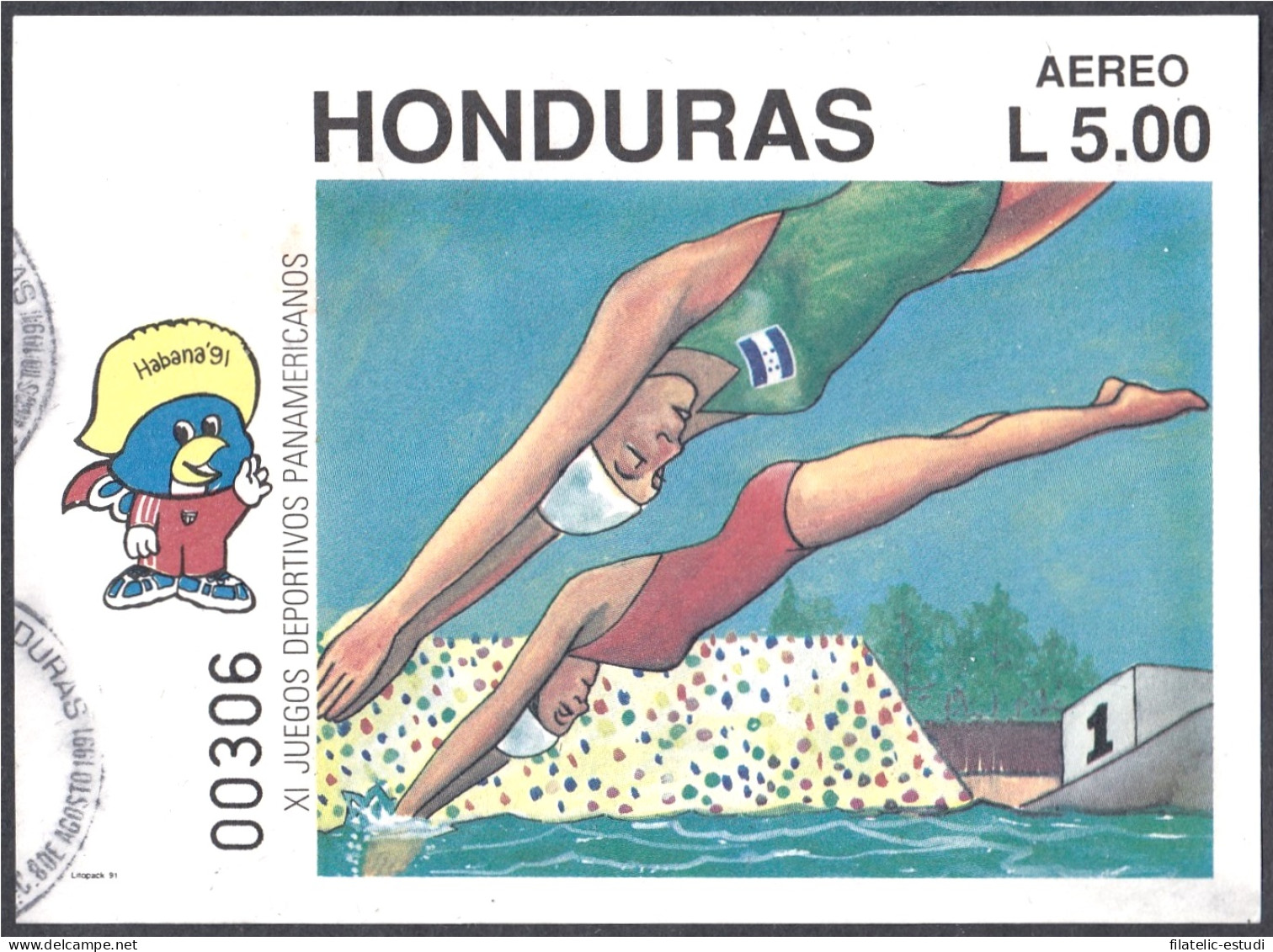 Honduras HB 45 1991 XI Juegos Deportivos Panamericanos Cuba Usados - Honduras