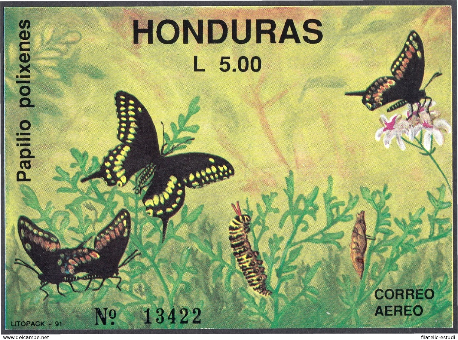 Honduras HB 43 1991 Mariposas Butteflies Fauna Usados - Honduras