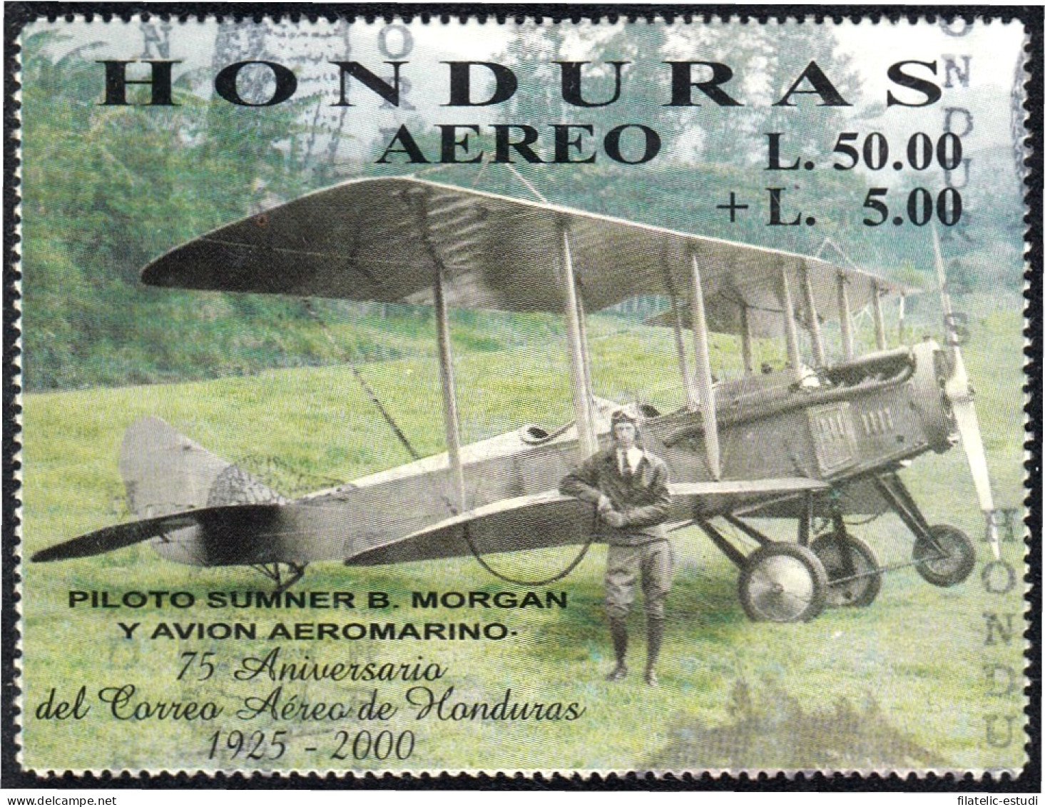 Honduras SH 62 2000 Piloto Summer Morgan Y Avión Aeromarino Usados - Honduras