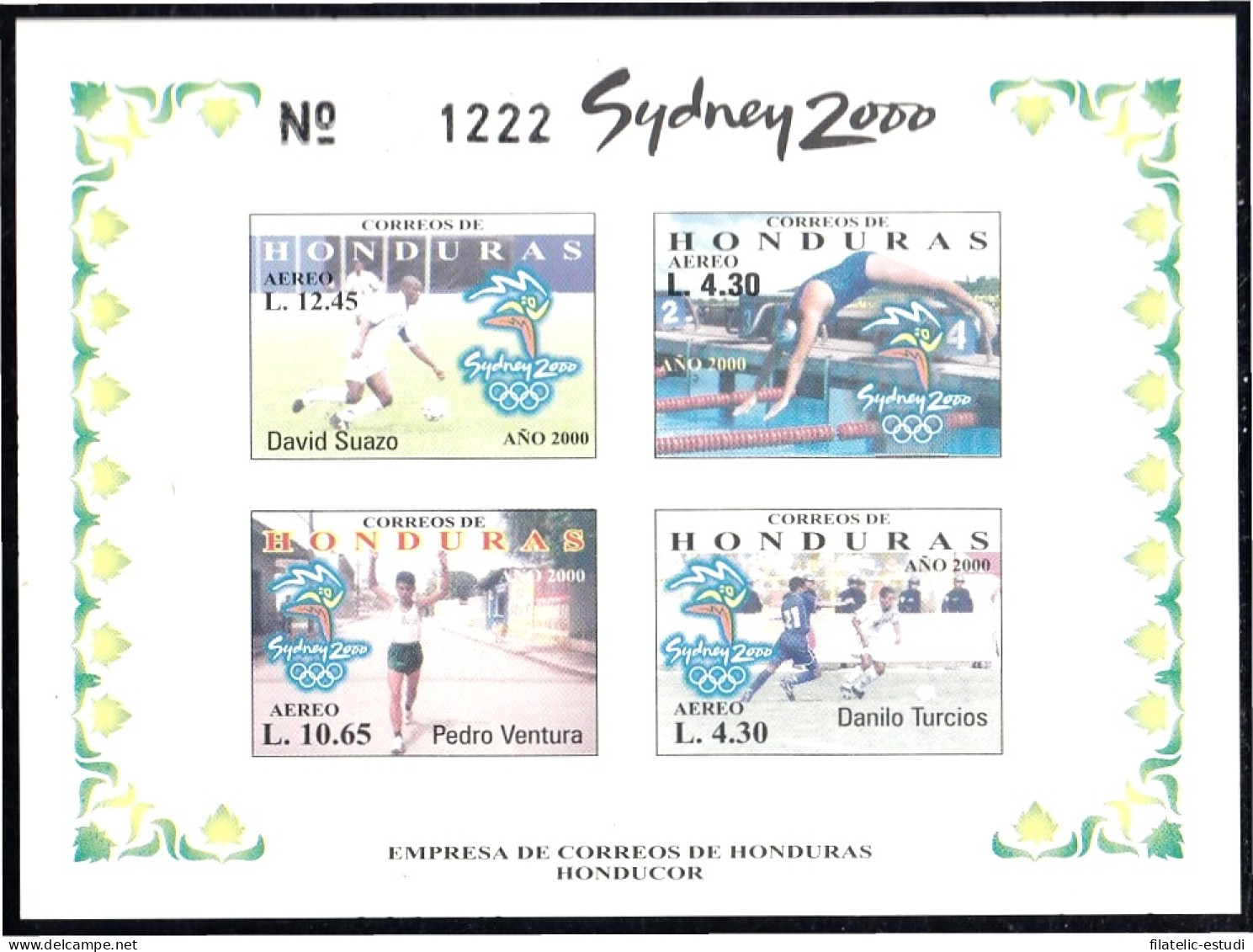 Honduras HB 63a 2000 Olimpiadas Australia Sydney 2000 Sin Dentar MNH - Honduras