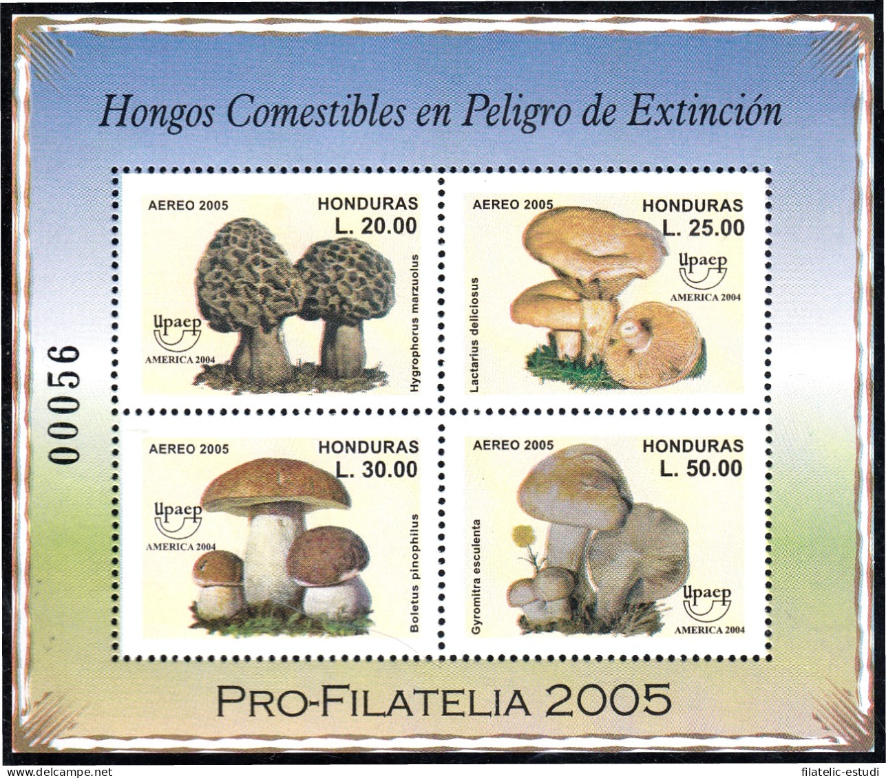 Honduras HB 82 2005 América Upaep Hongos Comestibles En Peligro De Extinción M - Honduras