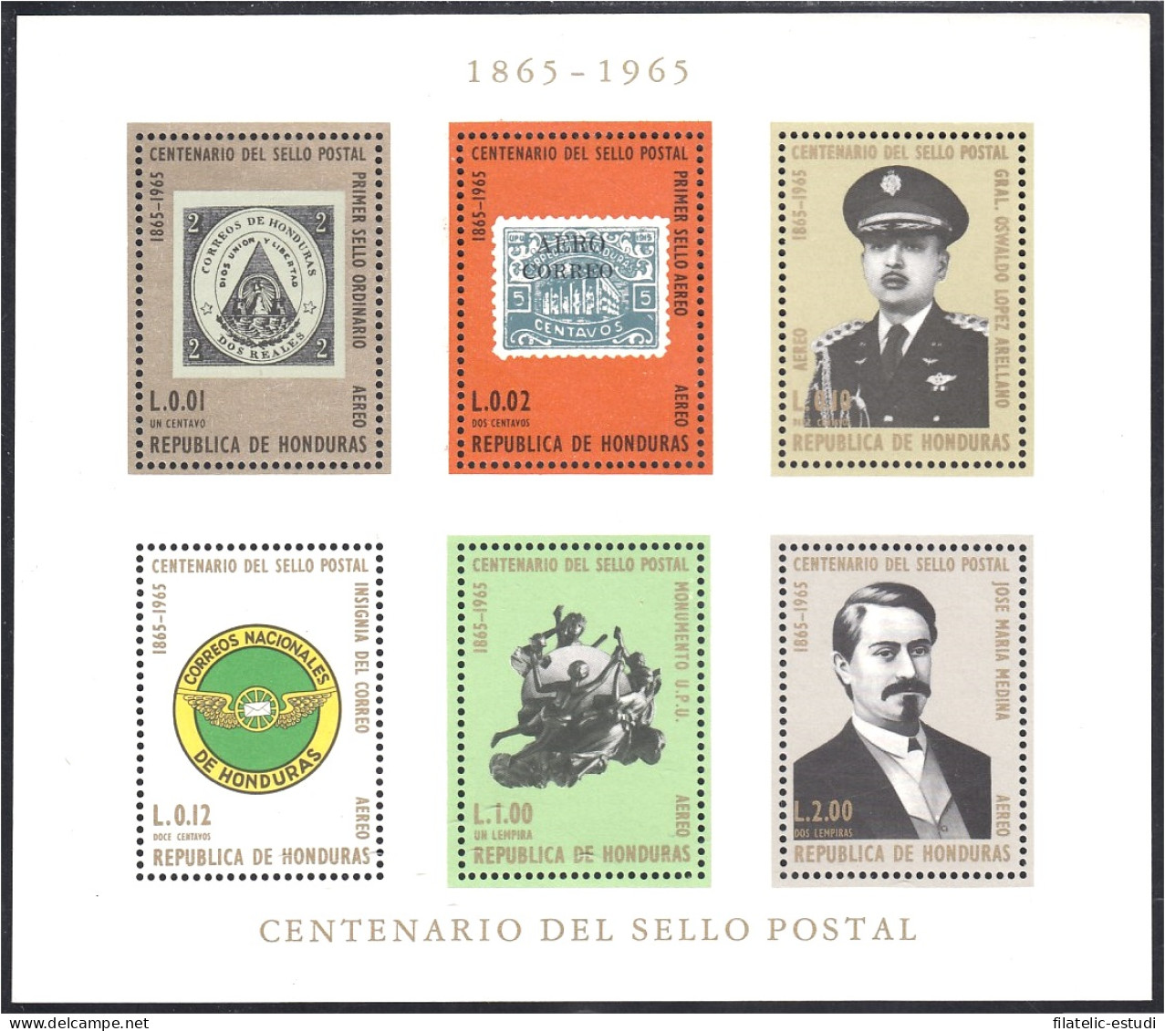 Honduras HB 10 1966 Centenario Del Sello Postal MNH - Honduras