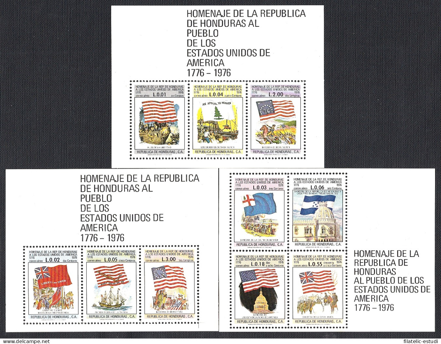 Honduras HB 24/26 1977 Homenaje Al Pueblo De Estados Unidos MNH - Honduras