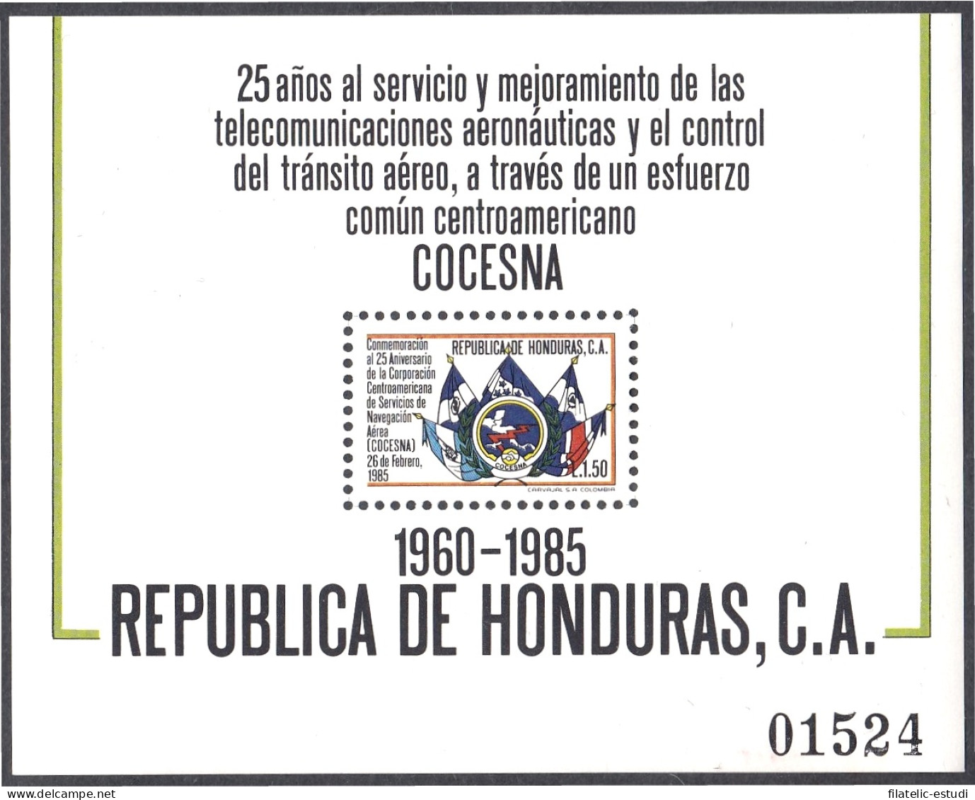 Honduras HB 35 1986 COCESNA Telecomunicaciones Aeronáuticas Y El Control De Tr - Honduras