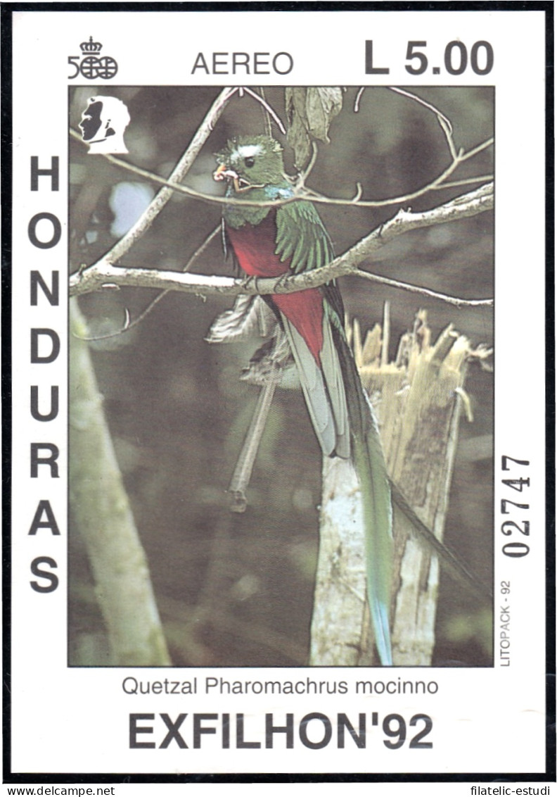 Honduras HB 49 1992 Exfhilon 92 Pájaro Bird Quetzal MNH - Honduras