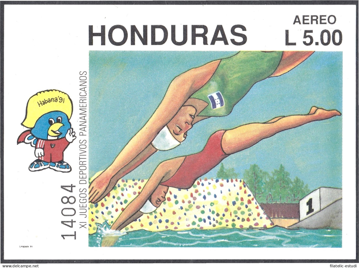 Honduras HB 45 1991 XI Juegos Deportivos Panamericanos Cuba MNH - Honduras