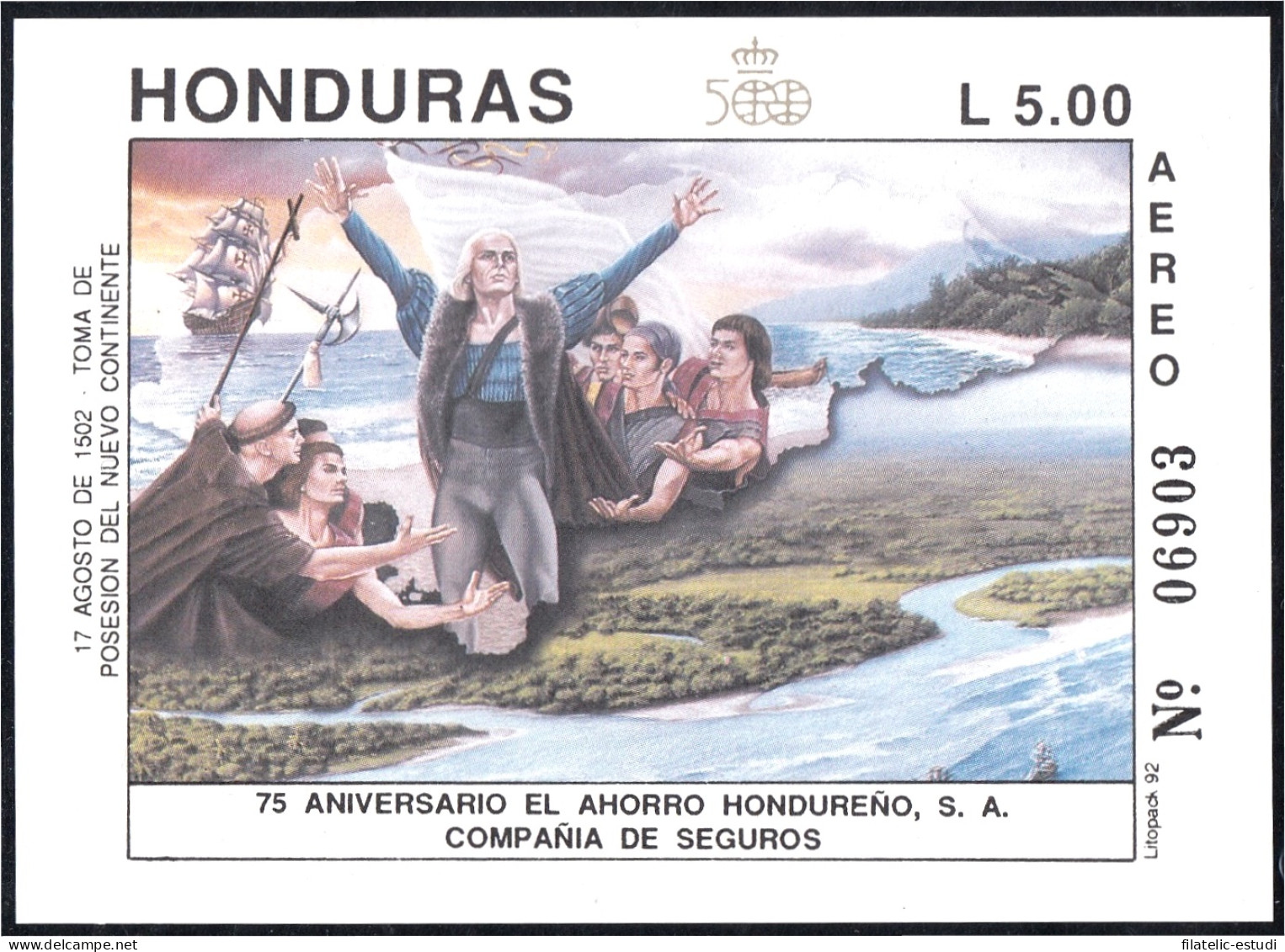 Honduras HB 47 1992 Colon Toma De Posesión Del Nuevo Continente MNH - Honduras