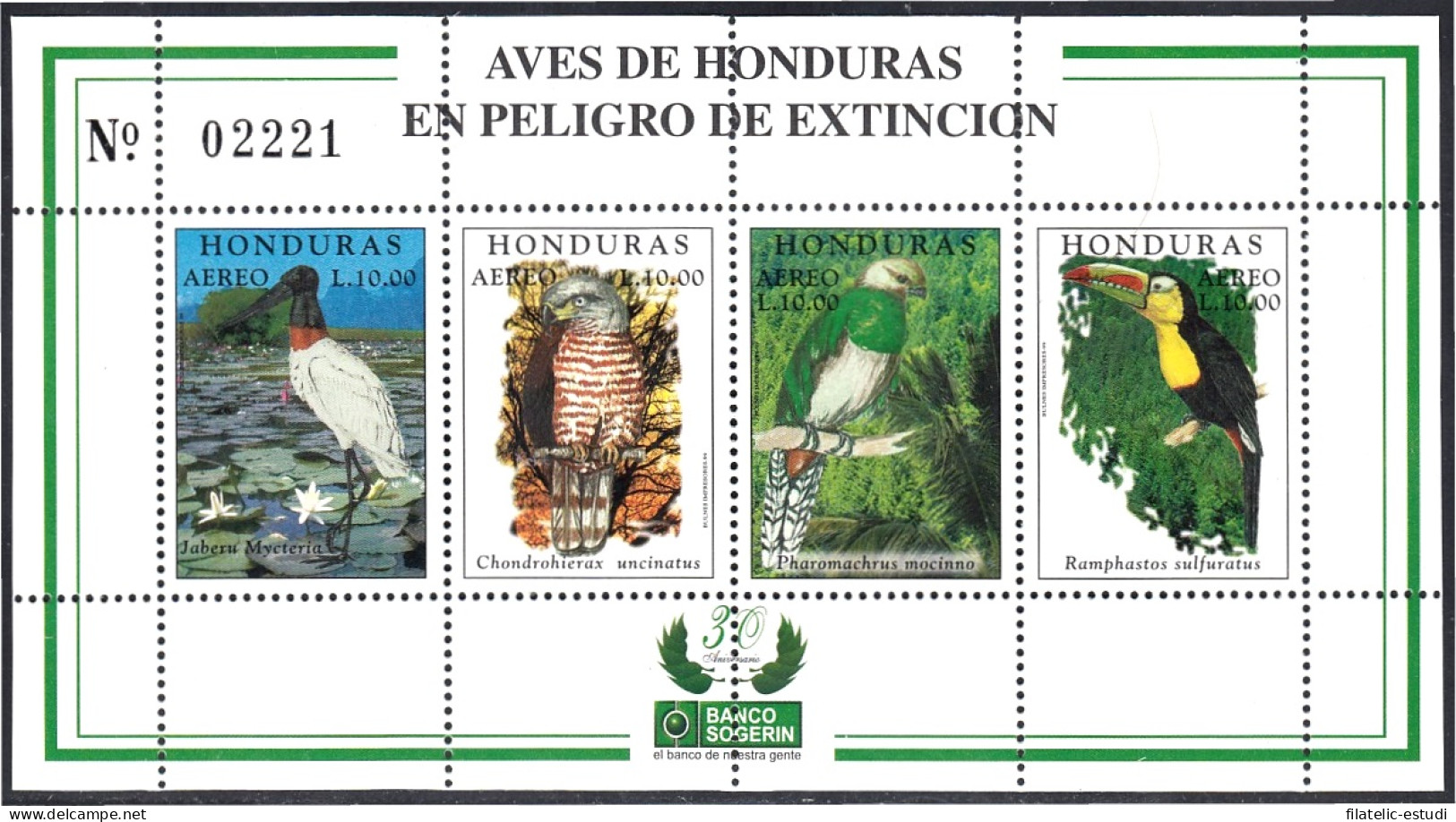 Honduras HB 59 1999 Aves En Peligro De Extinción MNH - Honduras