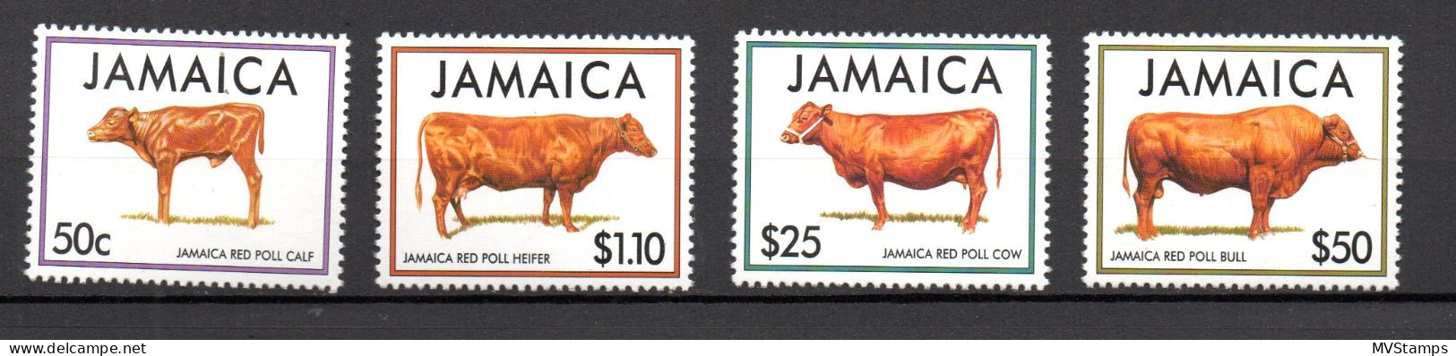 Jamaica 1994 Set Cows/Rinder Stamps (Michel 844/47) MNH - Jamaica (1962-...)