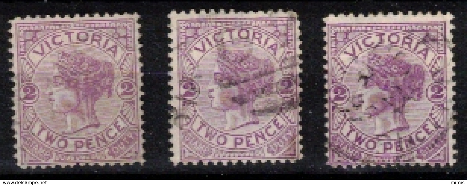 AUSTRALIE    VICTORIA    1884  N° 92 X 3     Dent. 12   Oblitéré - Usati