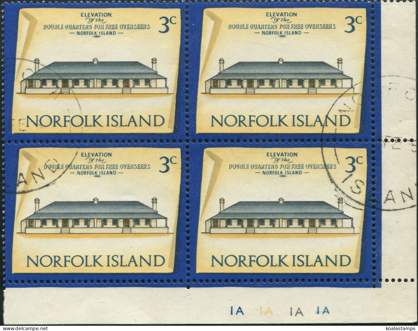 Norfolk Island 1973 SG135 3c Historic Building Block FU - Norfolk Island