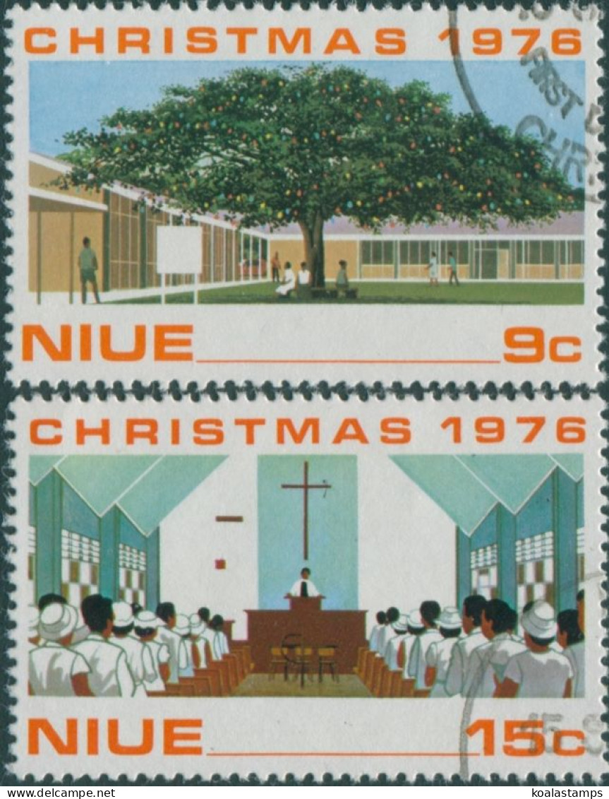 Niue 1976 SG211-212 Christmas Set FU - Niue