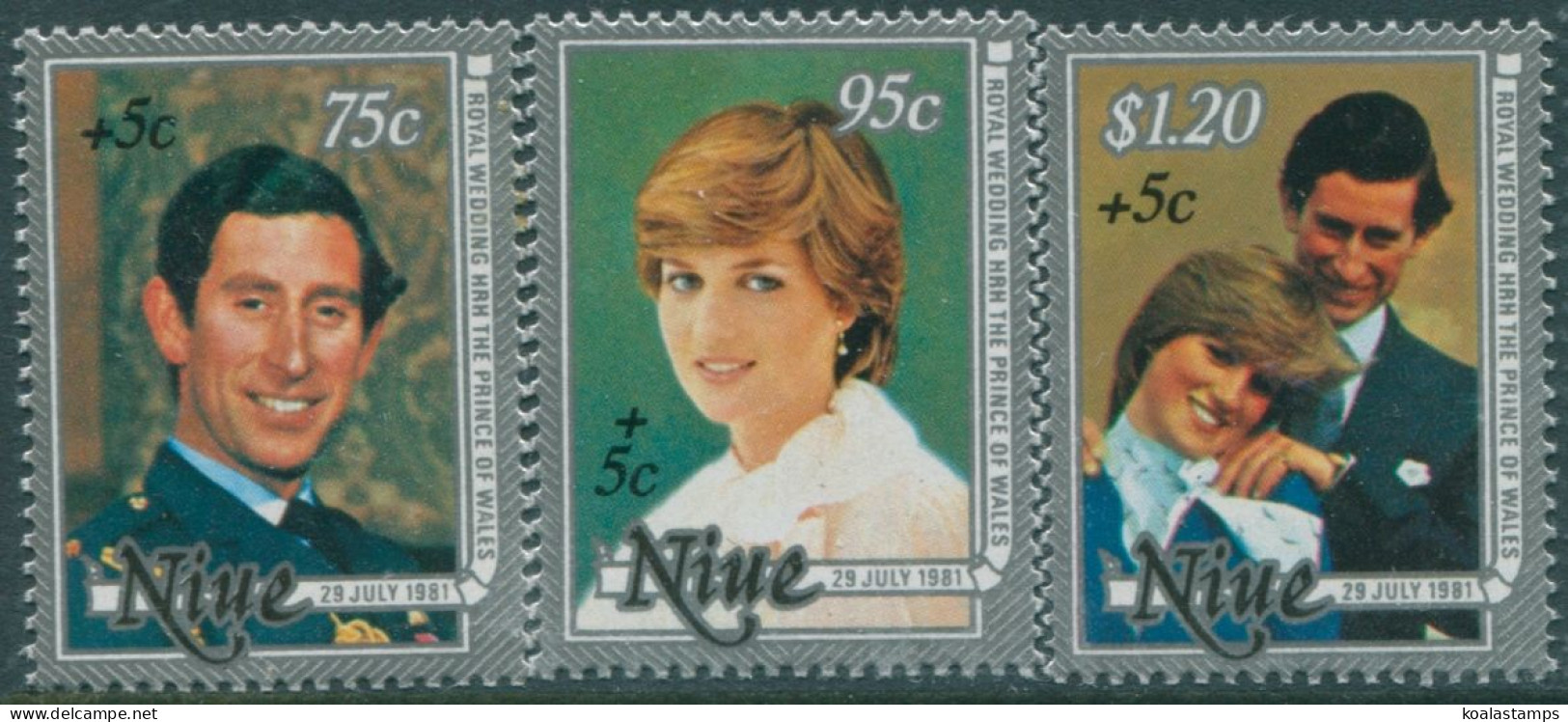 Niue 1981 SG444-446 Royal Wedding Surcharges Set MNH - Niue