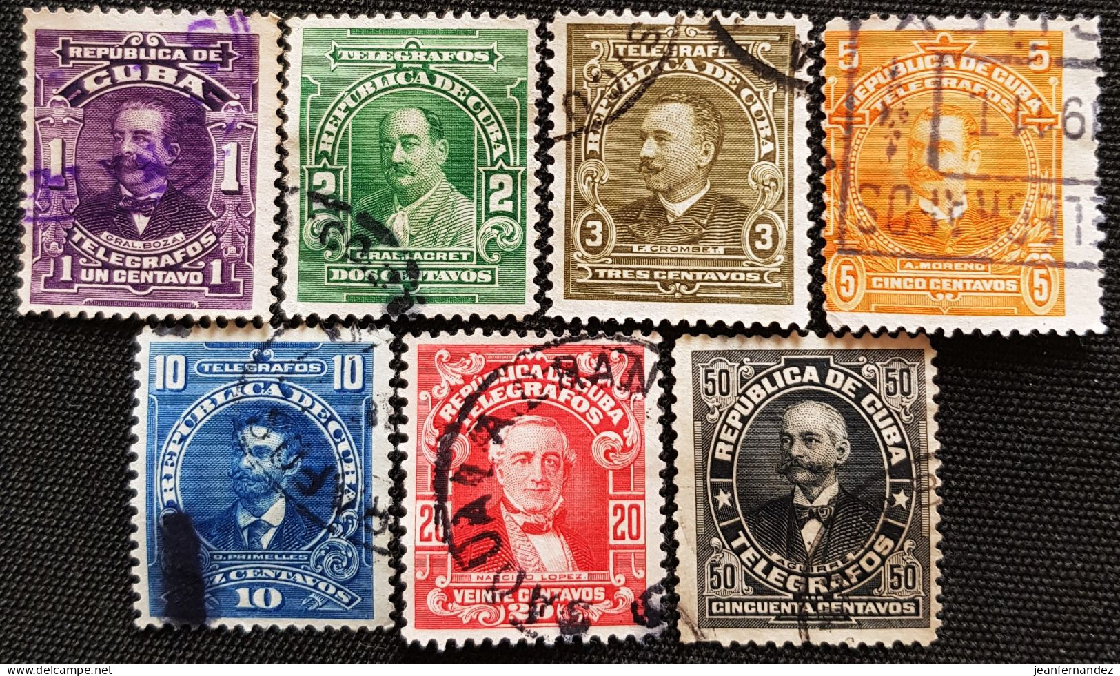 Cuba  Télégraphes  Y&T N° 82 à 88 Série Complète - Telegraafzegels