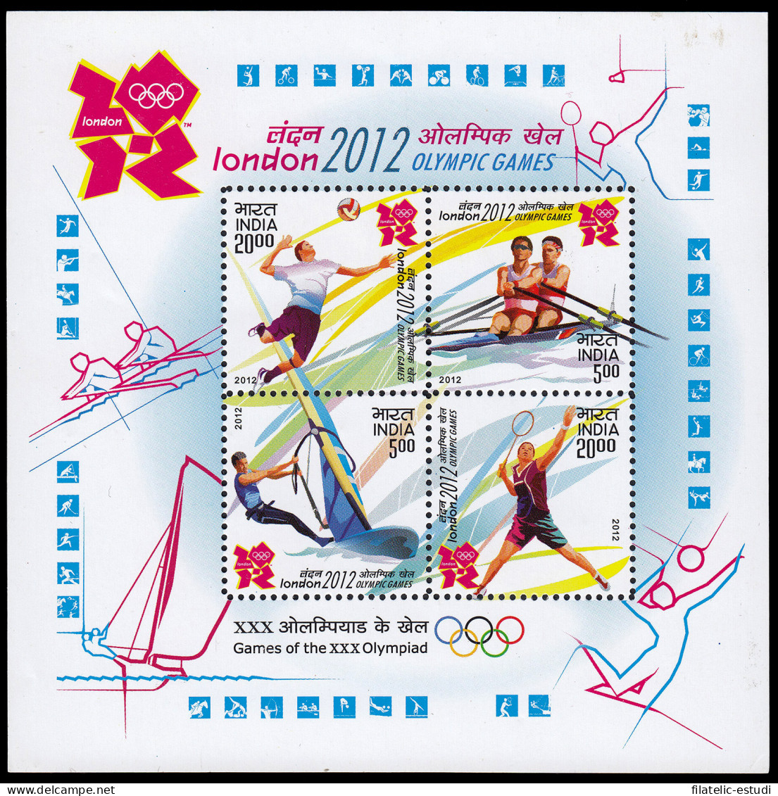 India HB 98 2012 Juegos Olímpicos De Londres MNH - Sonstige & Ohne Zuordnung